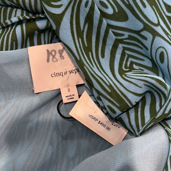 NWT Cinq A Sept Rayner Ruffle Trimmed MIDI Dress Size 2 - Picture 12 of 16